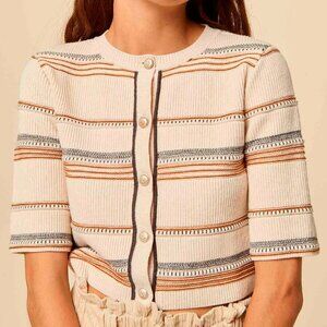 SESSUN Oumazza Crop Cardigan Knit Top